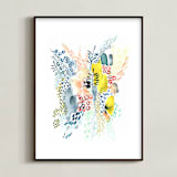 "Desert Patterns" - Art Print in Citron by Kara Aina - Framed