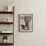 "Vase of flower gestural drawing exercise" - Art Print in exercise on gentle yellow by Bethania Lima - In a Room