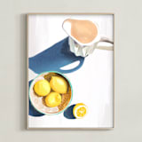 "Flatlay Lemon Study No.2" - Art Print in Lemon Yellow by Kinga Subject - Framed