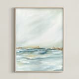 "Shimmering Coast II" - Art Print in Azure by Nicoletta Savod - Framed