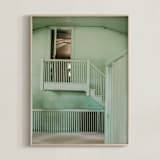 "Minty Poolhouse" - Art Print in Minty by C. Lorraine Design - Framed