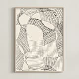 "Random Land II" - Art Print in Ivory Black by Catilustre - Framed