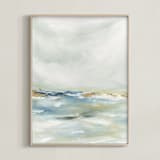 "Shimmering Coast I" - Art Print in Azure by Nicoletta Savod - Framed
