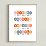 "Caterpillar ABC" - Art Print in Rainbow by Elif Sahin - Framed
