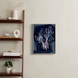 "An attempt on gestural drawing" - Art Print in dark blue flowers by Bethania Lima - In a Room