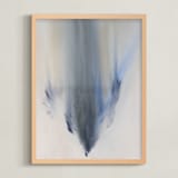"FreeFall" - Art Print in Blue Grey by Christa - Framed