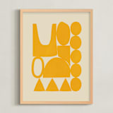 "Happy Place" - Art Print in Marigold by Beth Vassalo - Framed