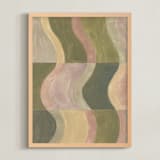 "Abstract geometry II" - Art Print in Moss Green by Lucrecia Caporale - Framed
