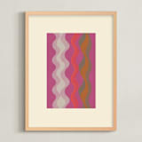 "Vibrant Waves" - Art Print in Magenta by Baumbirdy - Framed
