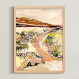 "Walk this Path With Me? " - Art Print in Peach by Sarah Fitzgerald - Framed