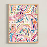 "Color Puzzle" - Art Print in Warm Tropics by Ro Pacifico - Framed
