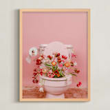 "Fertile Blooms" - Art Print in Tulip Field Pink by Theresa Bear - Framed