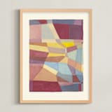 "Globe plot" - Art Print in Peach by Catilustre - Framed