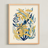 "My Hiding Place" - Art Print in Yellow Ochre by Catilustre - Framed