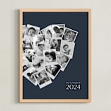 "Modern Heart Snapshot Mix® Cool Tones" - Framed Photo in Midnight Blue by Minted - Framed