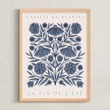 "Les Plantes II" - Art Print in Sky Blue by Katharine Watson - Framed