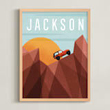 "Canyon Adventure" - Personalized Art Print in Orange by Erin German - Framed