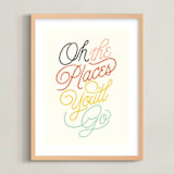 "Going Places" - Art Print in Rust by Yours Madly - Framed