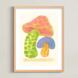 "mushrooms" - Art Print in Multicolor by Renée Stramel - Framed