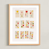 "Playful Dominoes" - Art Print in Sherbet by Alisa Galitsyna - Framed