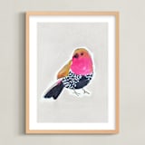 "Stay 1" - Art Print in Pashmina, pink, ink and mustard by Victoria Johnson - Framed
