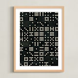 "Double Nine Dominoes" - Art Print in Onyx by Heather Schertzer - Framed