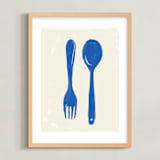 "kitchen cutlery" - Art Print in Cobalt by Zoe Pappenheimer - Framed