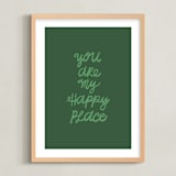 "Happy Place" - Art Print in Grass by Kelly Watkins - Framed