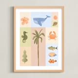 "Coastal Paradise" - Art Print in Sand by Kate Blalock - Framed
