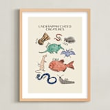 "Underappreciated Creatures" - Art Print in Turquoise Sea Green by Kellie Dykast - Framed