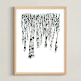 "Birch Forest" - Art Print in Birch Grey by Jean Choe Art and Design - Framed