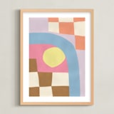 "Lazy daze" - Art Print in peach fuzz by Coby Starck - Framed
