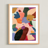 "Height" - Art Print in blue beige by FERNANDA MARTINEZ - Framed