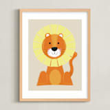 "Mr. Lion" - Art Print in Sand by Ashlee Townsend - Framed