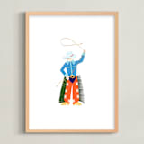 "Cowboy Carl" - Art Print in Cajun Shrimp by Kelsey Livingston - Framed