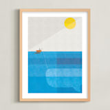 "Deep Sea Voyage" - Art Print in Azure by Robert and Stella - Framed