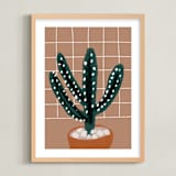 "cactus plant" - Art Print in mud by Cass Loh - Framed