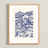 "Catch A Wave" - Art Print in Ultramarine by Kym Fulmer - Framed