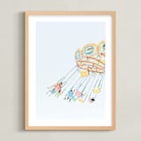 "Building Memories No.1" - Art Print in Azure mist by Tania Medeiros - Framed