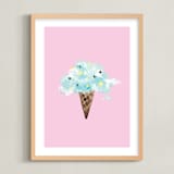 "cloud ice cream" - Art Print in bubble gum by Cass Loh - Framed