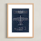 "Plane diagram" - Art Print in Navy by Robert and Stella - Framed