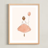 "My Little Ballerina" - Art Print in Peach by Belia Simm - Framed