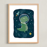 "Dinos in space" - Art Print in Triassic by Annie Holmquist - Framed