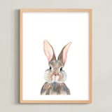 "Curious Bunny" - Art Print in Grey by Together Apart - Framed