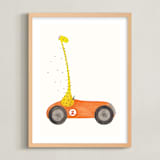 "Fast Riders III" - Art Print in Orange by Francisca Reyes - Framed