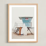 "Guard Tower" - Art Print in Ocean by Kamala Nahas - Framed