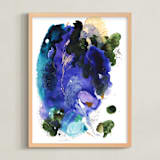 "Swimming" - Art Print in Blue-Violet by Ariel Scholten - Framed