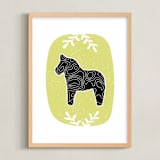 "Dear Dala" - Art Print in Celery by Alicia Youngken - Framed