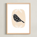 "Birdie" - Art Print in Tangerine Dream by Alicia Youngken - Framed