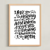 "I Love You in the Morning" - Art Print in Black by Laura Bolter - Framed
